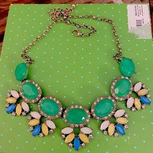 Stella & Dot statement necklace with blue and green stones
